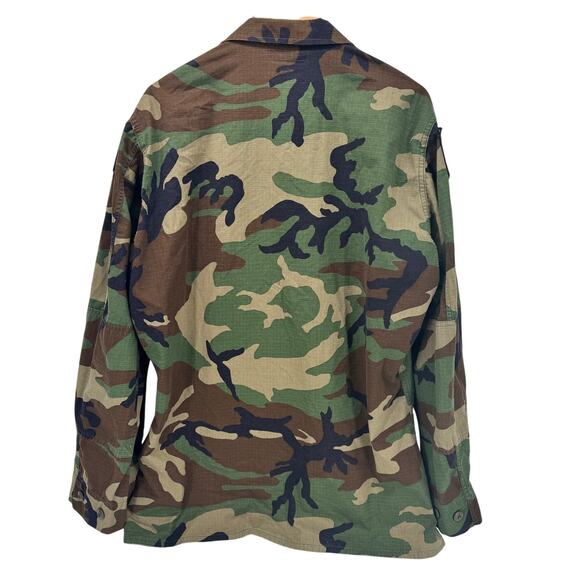 JROTC Coat Mens Large Extra Long Hot Weather Woodlands Camo Combat Button Up - Picture 3 of 8